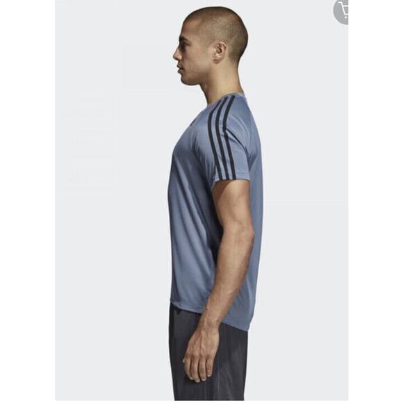 Adidas Stay Dry Sz M Climalite D2M TEE Training Raw Steel Color Shirt CE4022 - Picture 3 of 12